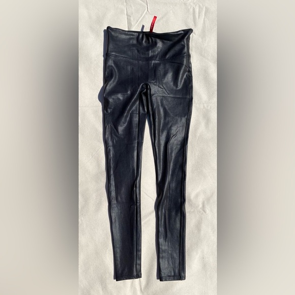 SPANX Pants - SPANX Sleek Black Leather-Look Leggings Small